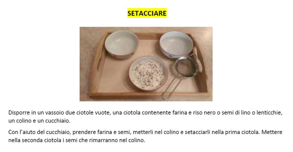 setacciare